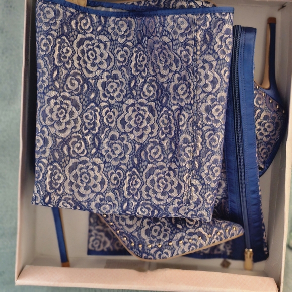 Cape Robbin Blue Patterned Over the Knee Boots - Picture 10 of 14